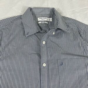 Náutica Mens Gray Striped Long Sleeve Button Up Shirt Size M